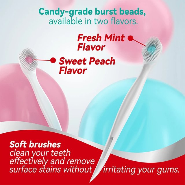 **20PCS Portable Hotel Travel Toothbrush Mini Exploded Bead Toothbrush Disposable Adult Cleaning Toothbrush
