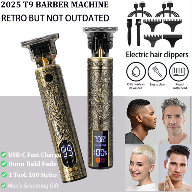 T9 Professional Hair Clipper/Accessories for men | USB Fast Charging | Beard/Body/Hair Trimmer | Precision Electric Shaver