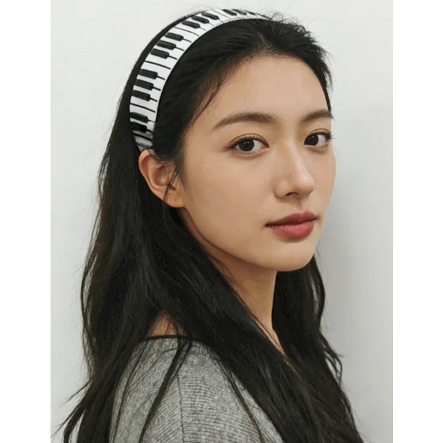 2026 New Black and White Piano Keys Headband Music Score Fabric Hair Hoop Accessories Face Wash Makeup Hair Clips Hair Bands