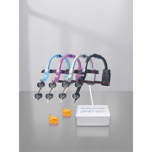 LED Dental Head Mounted Headlights Dual Lights Surgical Ear Nose Throat Lighting Cosmetic Medical Illumination