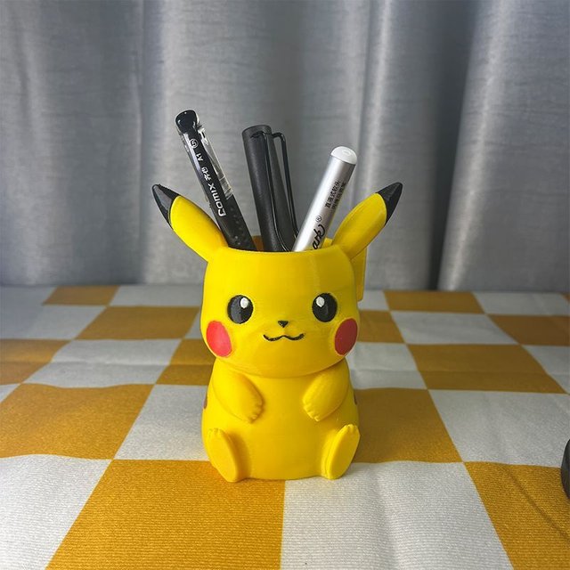 Pokémon pencil holder shaped storage, cute cartoon desktop ornament, student makeup brush organizer, collectible decoration