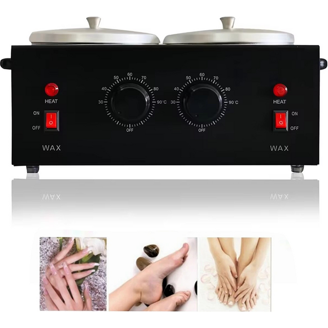 Dual Wax Pots Professional Electric Wax Heater Machine Parrafin Waxing Machine for Hair Removal Facial Skin Body SPA Salon