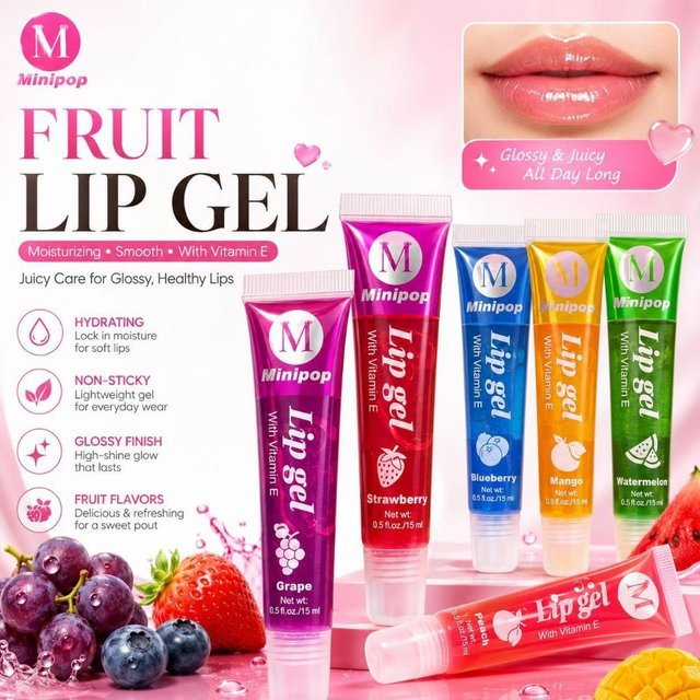 Transparent Lip Oil Fruity Scent High Gloss Moisturizing Lip Gloss Vitamin E Hydrating Non Sticky Squeeze Tube Lip Makeup