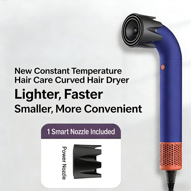 High-speed hair dryer, curved-tube hair dryer, 30-second quick drying, strong wind power, professional styling hair dryer, 110,0