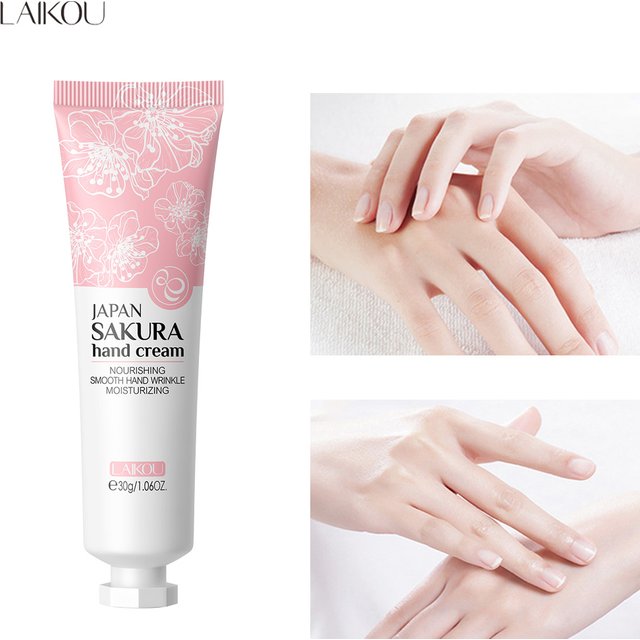 LAIKOU Sakura Hand Cream Whitening Wrinkle Removal Anti-crack Moisturizing Greasiness Intensive Repair Hand Gream 30g