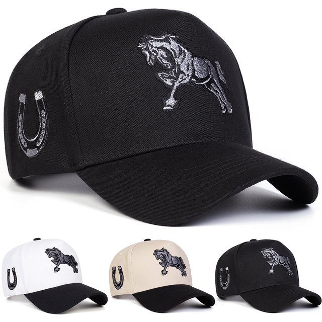 Unisex Horse Embroidery Baseball Caps Spring Autumn Outdoor Adjustable Casual Hats Sunscreen Hat Sports Cap