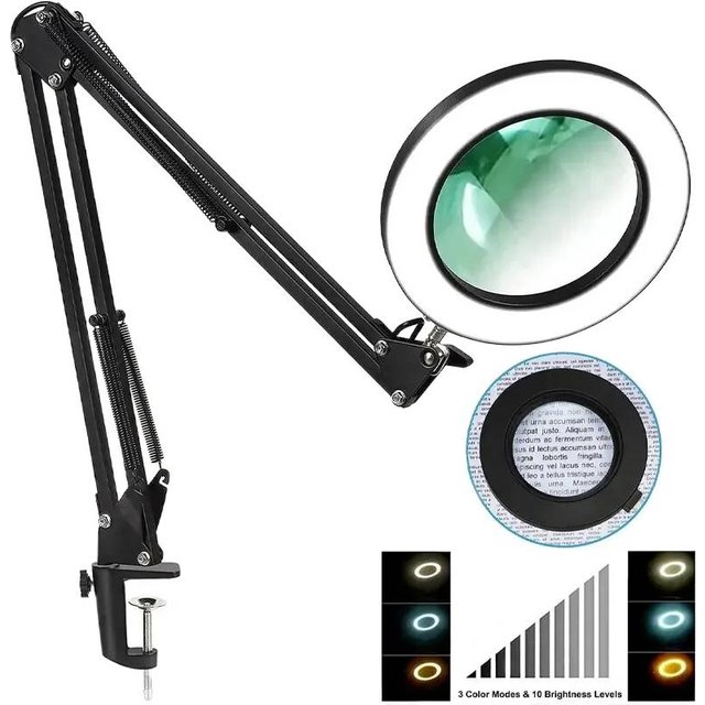 72LED 8X/10X NEW Illuminated Magnifier USB 3 Colors LED Magnifying Glass for Soldering Iron Repair/Table Lamp/Skincare Beauty