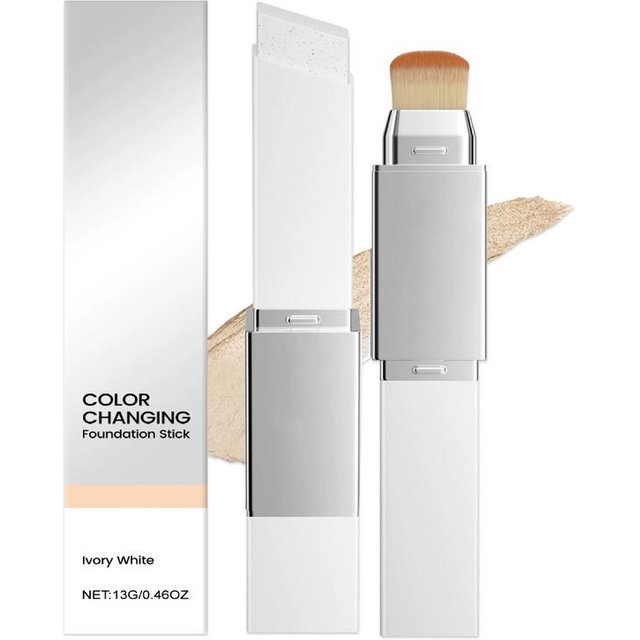 2-in-1 Foundation Stick Liquid Lightweight Moisturizing Brightening Foundation Color Changing For All Skin Types Base Makeup