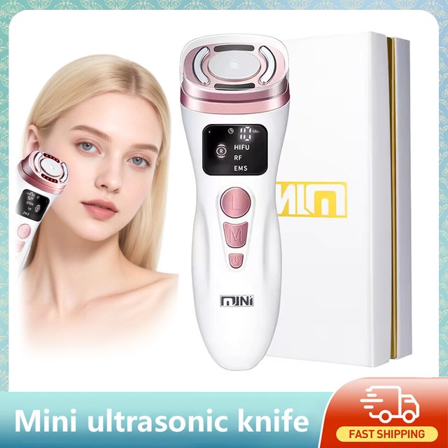 New Mini HIFU Ultrasonic Machine EMS Micro Current Facial Beauty Instrument Firming Skin Care Anti-wrinkle Household Tool