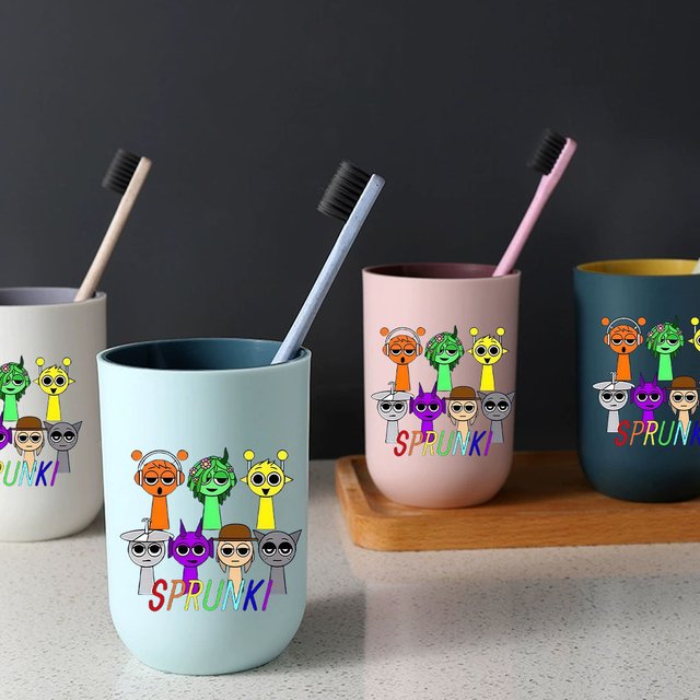 Sprunki Game Water Cup Tooth Brushing Cups Anime Sprunki Incredibox Toothg Cups Toothpaste Holders Birthday Gift