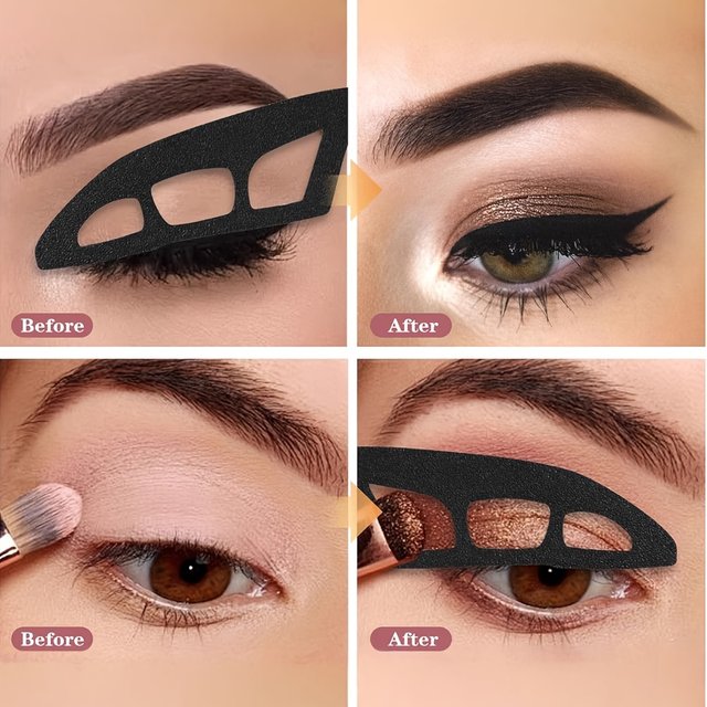1/2/4Pcs Eye Makeup Stencil Kit - Reusable Eyeliner Guide & Shadow Template for Beginners | Pro Artist Precision Tools with
