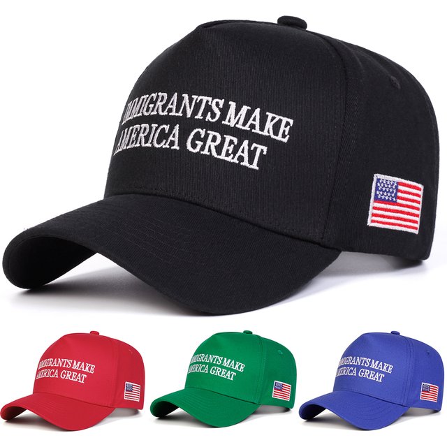 Unisex IMMIGRANTS MAKE Letter Embroidery Baseball Caps Spring and Autumn Outdoor Adjustable Casual Hats Sunscreen Hat Sports Cap