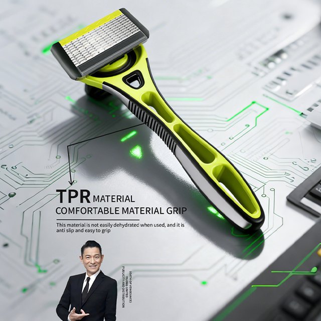 Classic Manual Razor Set: Men's Daily Facial Care, 10-Layer Stainless Steel Razor, Smooth Shave, 1 Handle + 4 Blades, Great Value Offer