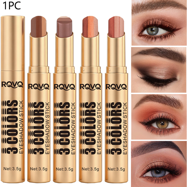 3-Color Eye Shadow Stick Waterproof, Durable, Easy to Apply, Natural Makeup Effect, Multi-Functional Eye Shadow Stick