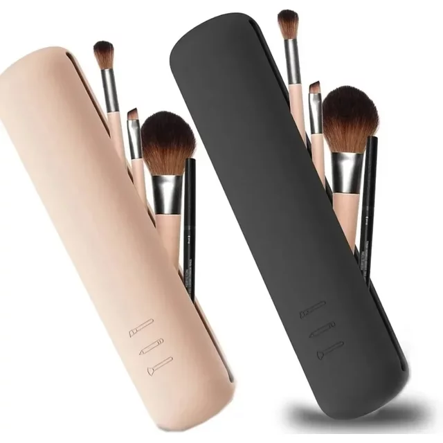 Travel Makeup Brush Holder Silicone Cosmetic Brushes Bag Makeup Sponge Case Portable Waterproof Makeup Tools for women Girls