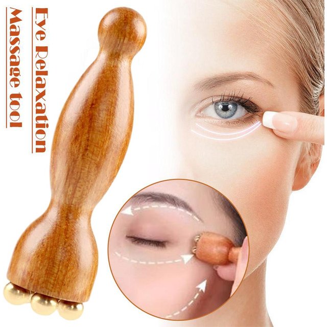Masseur facial, beauté de pépins de Lotus, perle en laiton et palissandre, outil Gua Sha pour le visage, relaxation des yeux, méridiens, point d'acupuncture