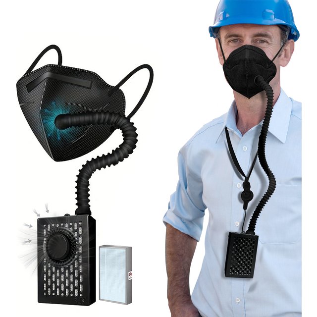 Breathe easily,Electric KN95 Mask with Fan Replaceable Filters, Reusable Respirator Face Mask for Dust Work,Outdoor Sports