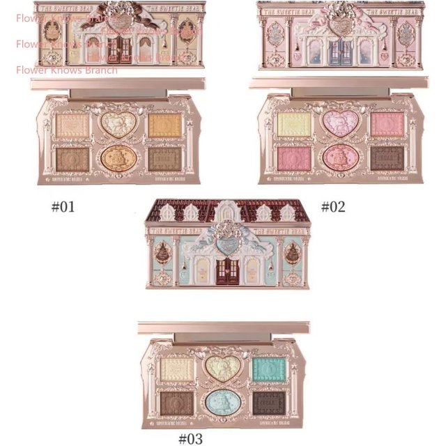 Flower Knows SWEETIE BEAR Highly Pigmented Eye Makeup Palette Eye Shadows Long Lasting Matte Shimmer Finish Cosmetics Gift Kit