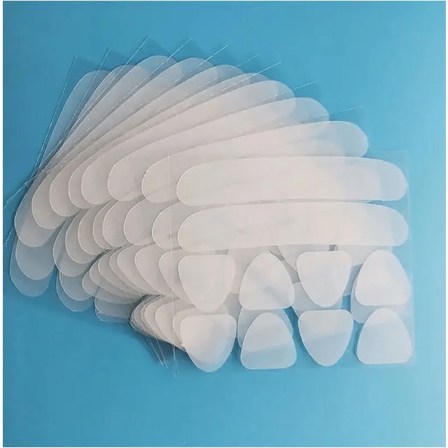 100 Pieces Transparent Facial Lifting Tape - Reusable Silicone Adhesive Patches for Facial Support