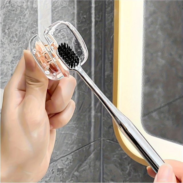 1/4PCS Hygienic Toothbrush Covers, Dust-Proof & Portable, Easy Snap on/Off, for Home Travel Office, Keeps Clean, Essential