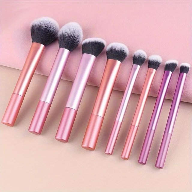 8pcs Makeup Brush Kit Soft Synthetic Hair Makeup Brushes Foundation Blush Eyeshadow Cosmetic Makeup Tools for women Girls