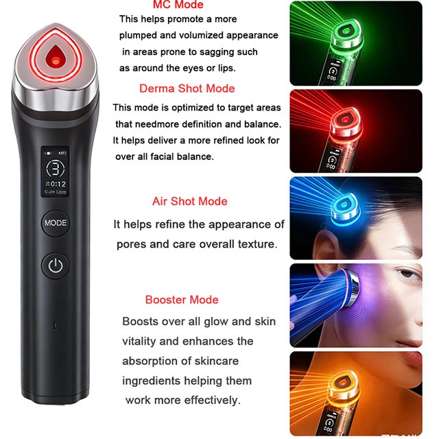 5 Modes RF Facial Beauty Device, Anti-Aging Skin Tightening Massager for Pore Refining & Skincare Absorption