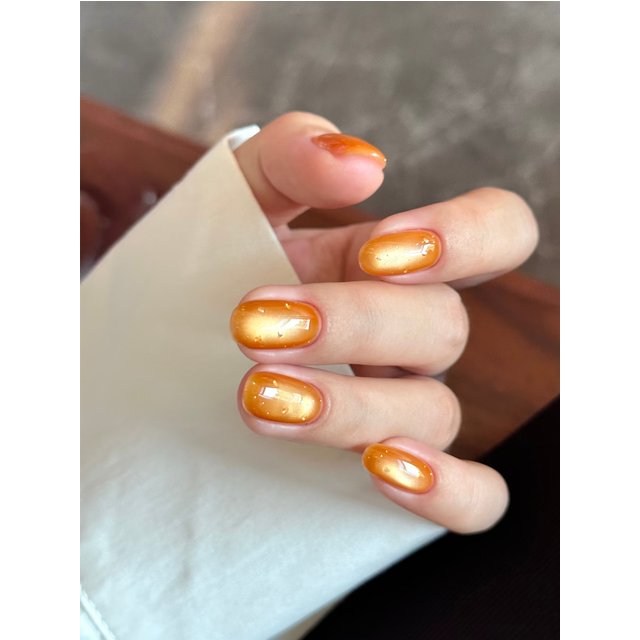 1pcs ZH Orange Sea Bubble Water Glass Bead Crystal Cat Eye Gel Nail Polish 2026 Spring Summer New Versatile Whitening Nail Gel