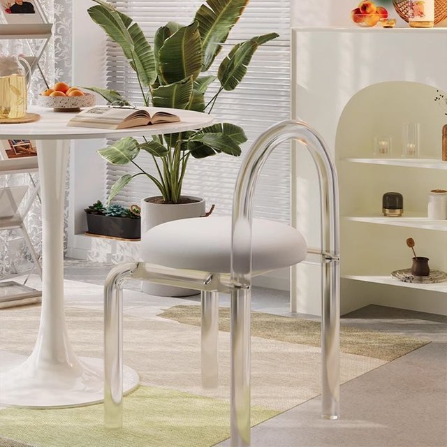 Acrylic chair dressing stool back chair Nordic modern simple Internet celebrity minimalist transparent makeup stool ins