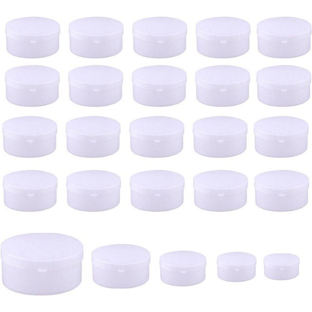 10 Pieces 5g-100g White Makeup Containers Mini Cosmetic Jars Plastic Sample Pots With Lids Cream Fit Travel Lip Balm Boxs