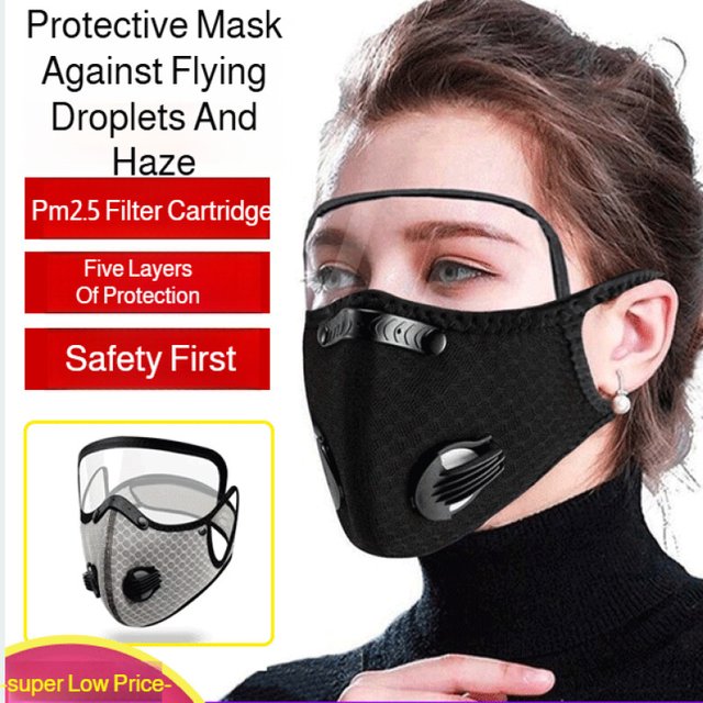 Protective Face Mask Dustproof Mask Cycling Outdoor Sports Adult Unisex Anti Haze Windproof removable cycling breathable mask