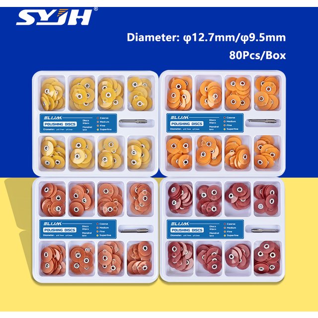 SYJH 80Pcs/Box Dental Finishing and Polishing Discs Holding Rod Soflex Flexi Disc RA Shank Teeth Whitening Material Dentist