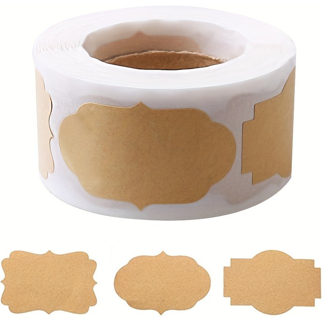 500pcs Rolled Gift Labels, Self-adhesive Paper Stickers For Cosmetics, Food, Crafts And Christmas Decorations