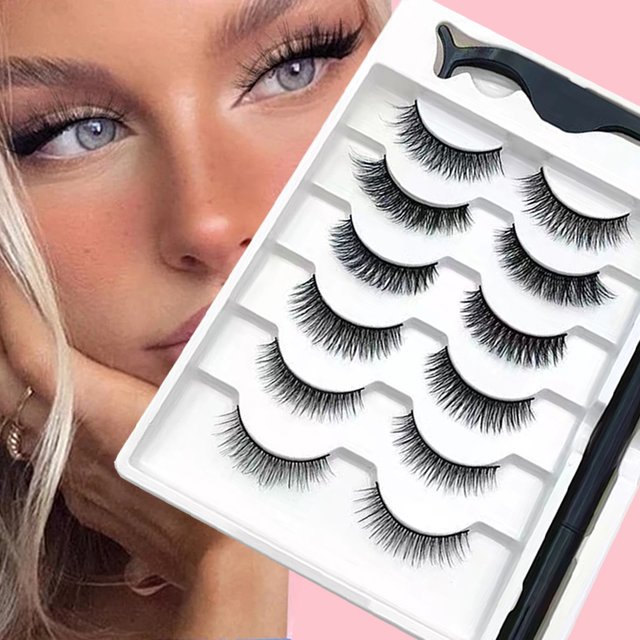 6 Pairs of Magnetic False Eyelash Sticky Eyeliner Pens, Not Easy to Stain and Leak, Mixed with Various Eyelash Lengths