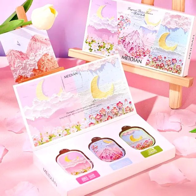 3pcs Solid Perfume Gift Set , Long-Lasting Jasmine & Tea Scented Balm, Portable Fragrance Kit for Date Night & Casual Daily Use