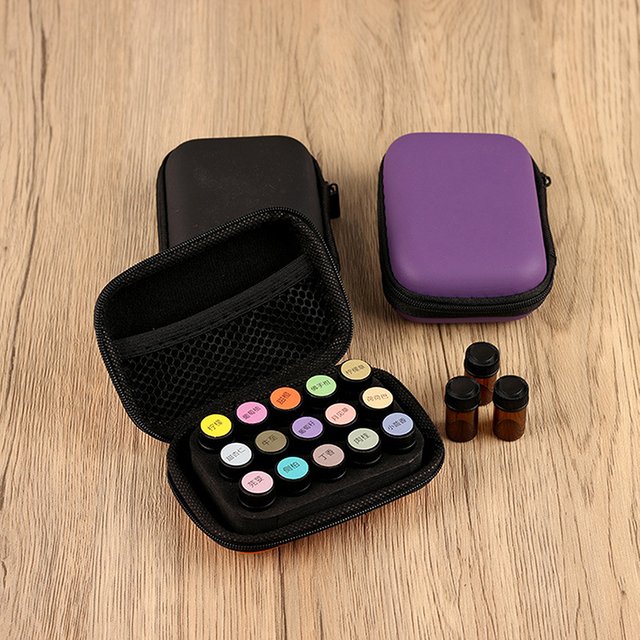 Étui pour huiles essentielles, 15 fentes, 1/2/3ML, pour jeunes bouteilles à roulettes, support de sac de rangement, organisateur suspendu de parfum Portable