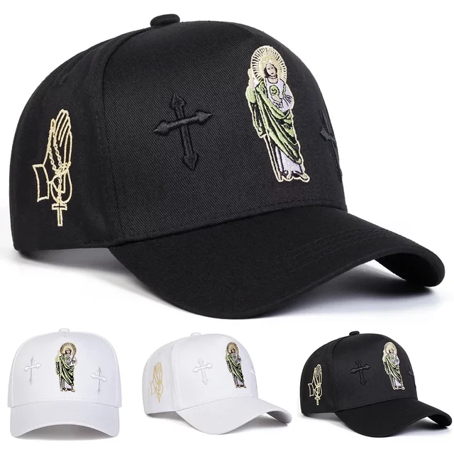 Unisex Cross Embroidery Baseball Caps Spring and Autumn Outdoor Adjustable Casual Hats Sunscreen Hat Sports Cap