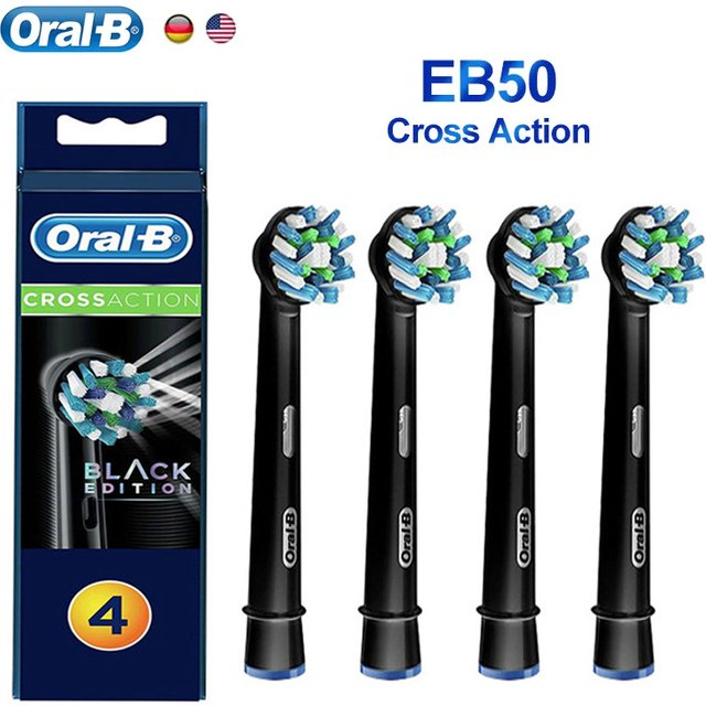 Oral B Electric Toothbrush Heads EB50 Cross Action 16 Degree Stains Removal Care Teeth Brush Heads Soft Bristle Nozzles 1-10pcs