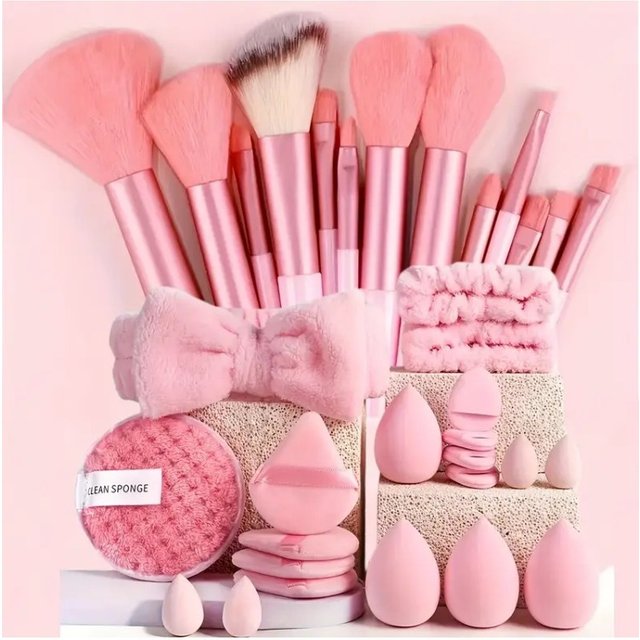13/33pcs Professional Makeup Brush Set with Accessories for Combination Skin- Featuring Soft Brushes,Suitable for Beginners