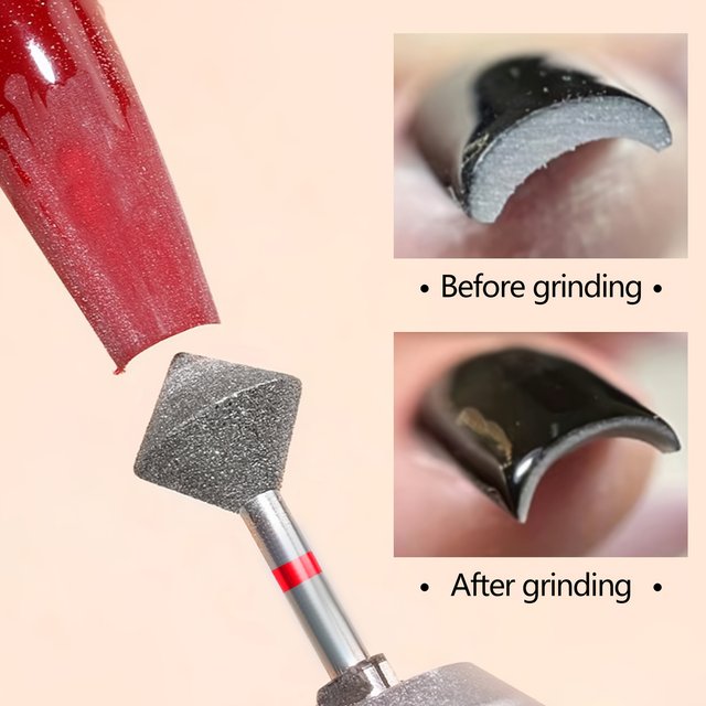 2-Piece Set of Diamond-Shaped Nail Polishing Heads, Diamond-Shaped Grinding Heads, C-Curved Grinding Stones, Diamond Grinding Tools for Foot Care, Diamond-Shaped Grinding Heads for Nail Polishing and