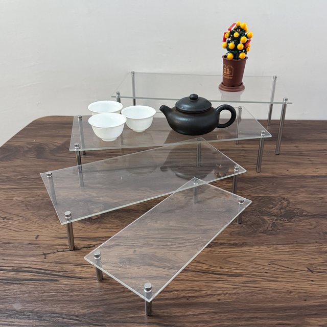 Acrylic Display Risers Stand Organizer, Clear Acrylic Shelf Riser Compatible With Perfume,Doll, Cake,Figure Display Decoration
