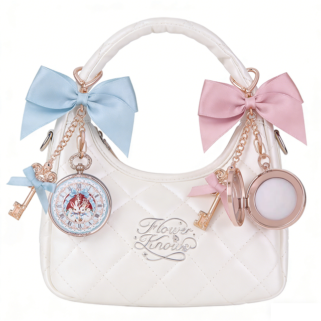 Flower Knows Bunny Garden Collection Lip Balm Vintage Pocket Watch Style Portable Bag Charm Moisturizing Lip Care Makeup