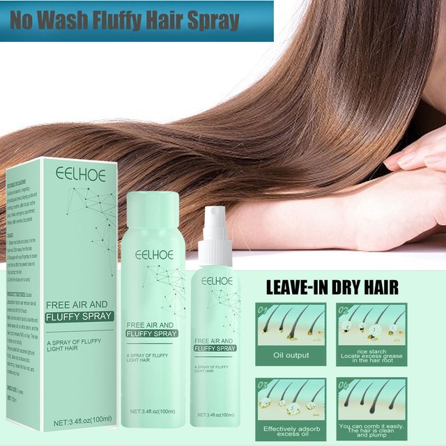 EELHOE No Wash Shampoo Free Air and Fluffy Spray Hair Refreshing Spray Oil Control Dry Hair Shampoo Fluffy Volumizing Hair Spray