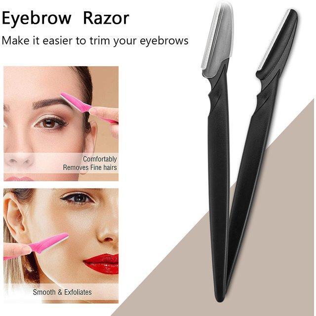 10/30/40Pcs Bottle Eyebrow Razors With Container Facial Eye Brow Trimmer In Case Hair Removal Shaver Safe Blades Trimming Tools