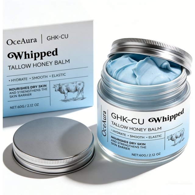 GHK-Cu Blue Tallow Honey Balm Cream, Deep Skin Repair & Barrier Protection, Perfect for Dry, Sensitive & Aging Skin Care