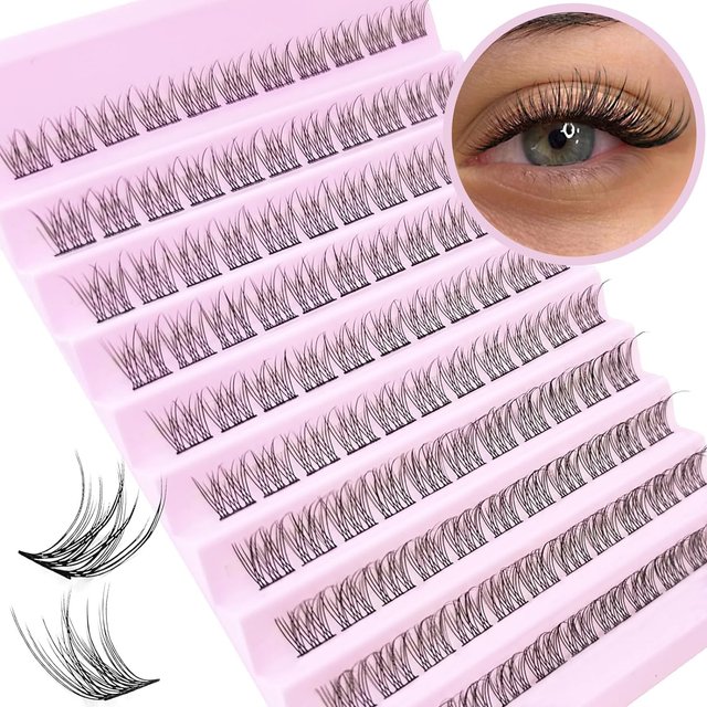 New 120 Bundles 3D Mink Individual Dovetail Eyelash Extension Makeup Natural 3D Cluster Eyelashes Professional Flared Lashes