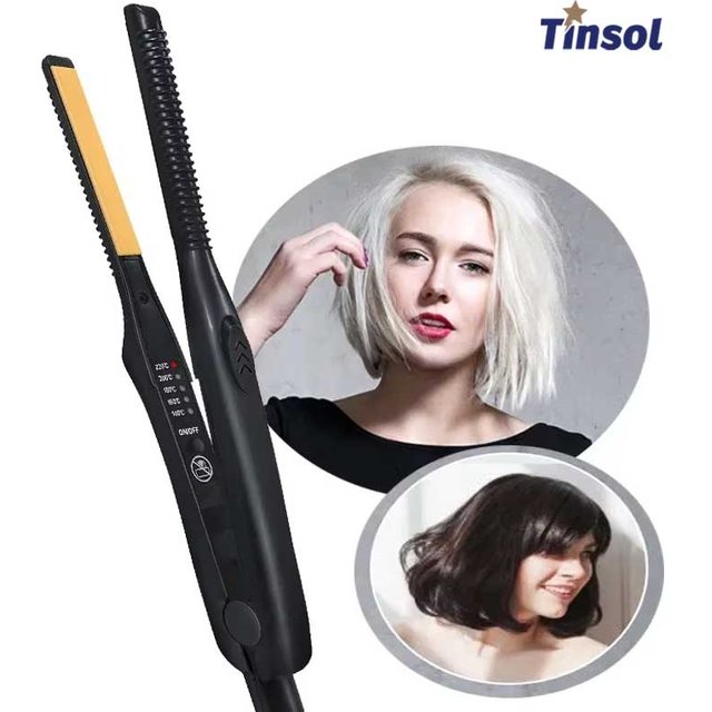 2-in-1 Mini Hair Straightener Curling Iron Professional Ceramic Short Flat Iron for women & Men Beard Straightener