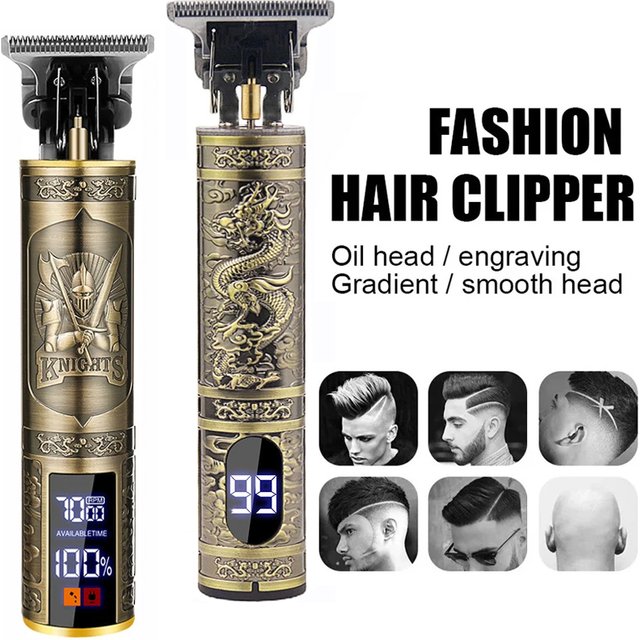 Vintage 2026 Hair Clipper Cordless Trimmer USB Fast Charging Hair Cutting Machine Electric Shaver Barber Professional Barber