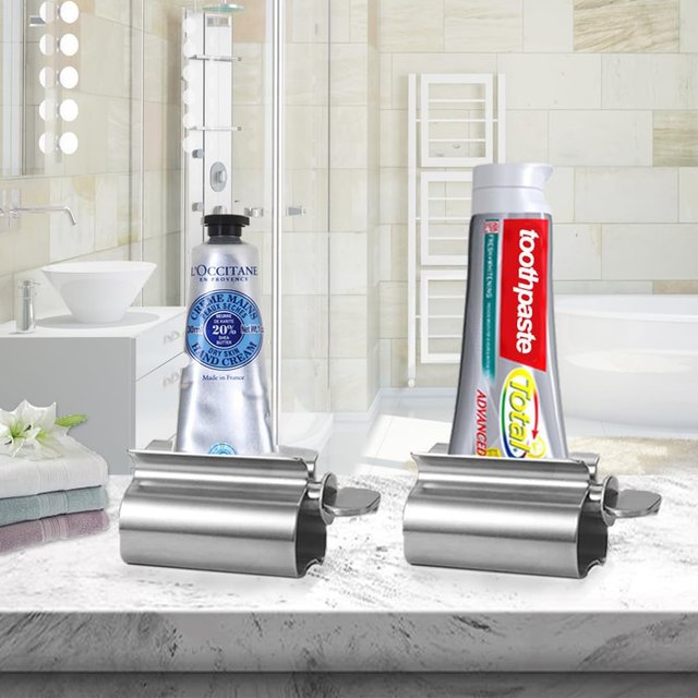 Toothpaste Squeezer Tube Roller Stainless Steel Puts an end to Waste,Ointments Cosmetics Bathroom Accessories Metal Toothpaste