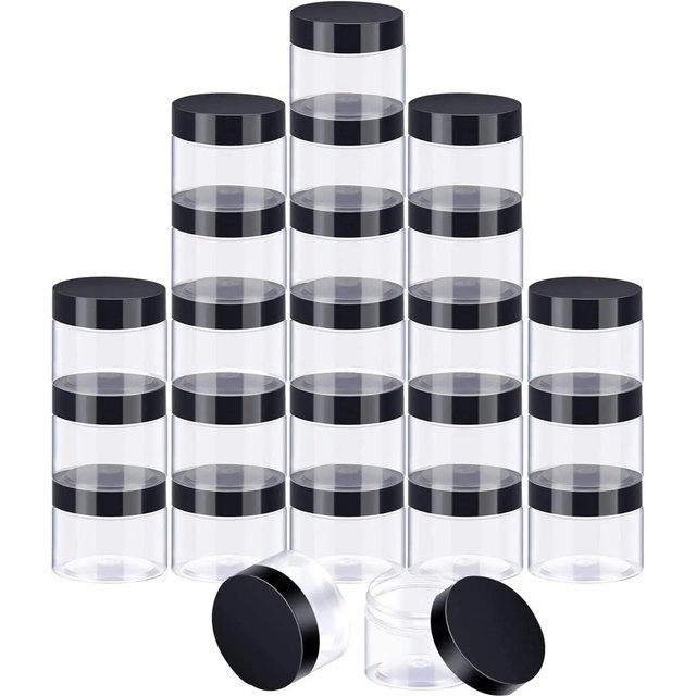 5/10Pcs Plastic Jar Round LeakProof Cosmetic Container Jar with Liner and Lid For Lotion Ointment Travel Makeup Storage