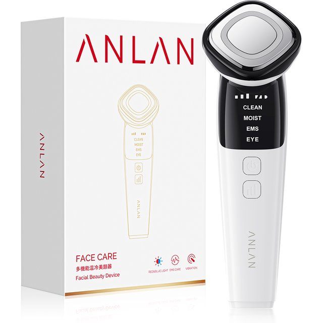 ANLAN EMS Masseur Facial Lifting LED Photon Nettoyage en Profondeur de la Peau Élimination des Rides Chaleur Vibration Appareil de Beauté pour Soins de la Peau